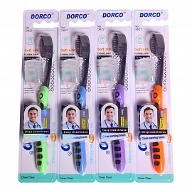 Зубна щітка Dorco Soft Silk чорна з футляром - фото